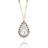 Adel Chefridi Moonstone & Sapphire Pendant Necklace