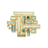 Green Tourmaline Pendant/Brooch Necklace