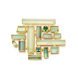 Green Tourmaline Pendant/Brooch Necklace