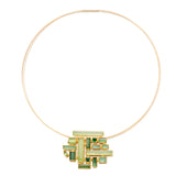 Petra Class Studio Green Tourmaline Pendant/Brooch Necklace