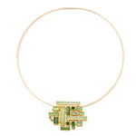 Petra Class Studio Green Tourmaline Pendant/Brooch Necklace