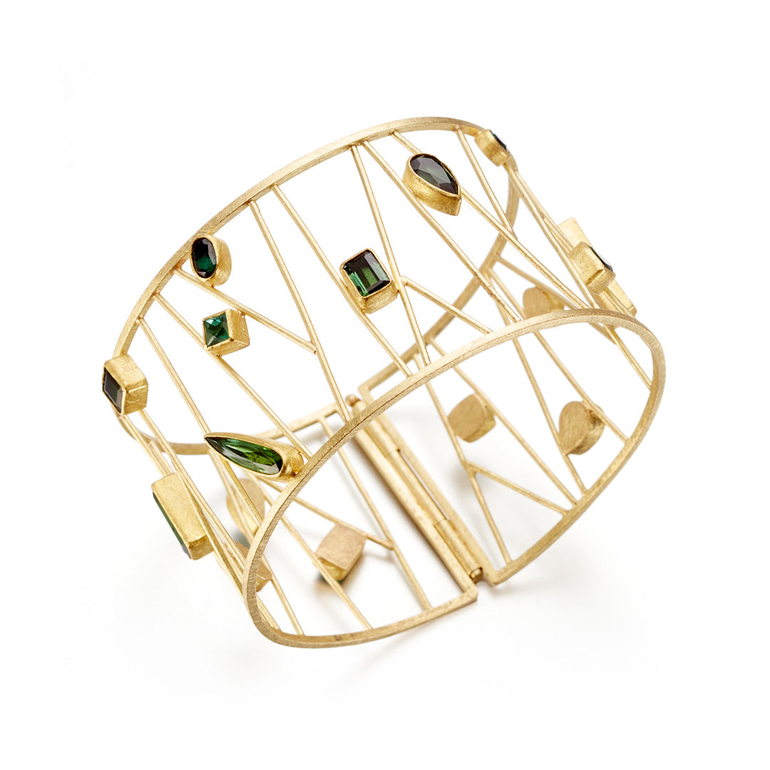 Petra Class Green Tourmaline Cuff Bracelet