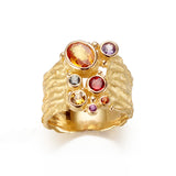 Multi-Colored Sapphire Seaweed Ring