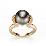 Tahitian Pearl Adorned Hands Ring