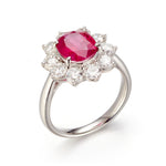 Estate Burma Ruby & Diamond Cluster Ring