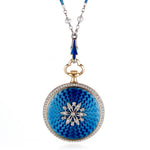Estate Art Nouveau Diamond & Enamel Watch Pendant Necklace