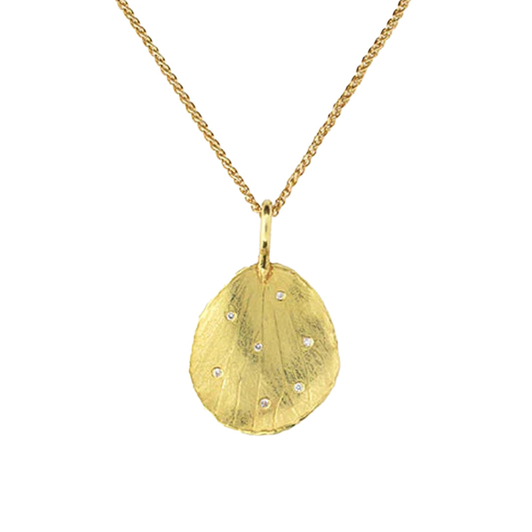 Barbara Heinrich Hydrangea Petal & Diamond Pendant Necklace