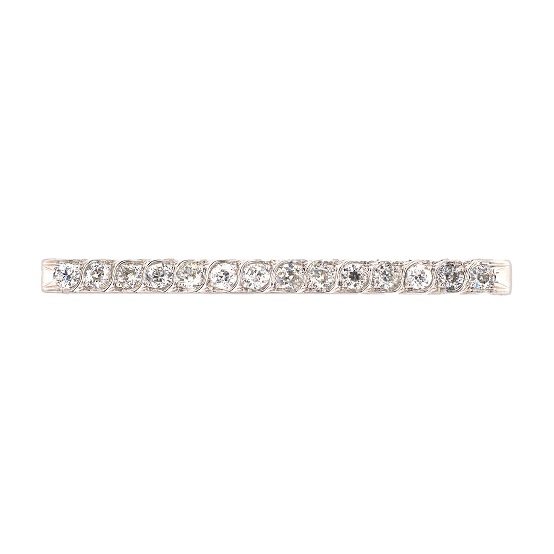 Estate Art Deco Diamond "S" Motif Bar Pin