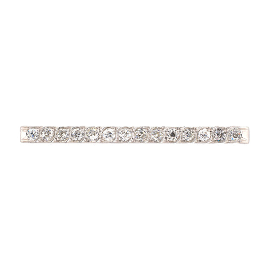 Estate Art Deco Diamond "S" Motif Bar Pin