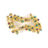 Estate Rossi Multi-Gemstone En Tremblant Floral Pin