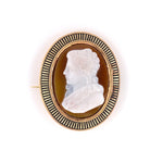 Estate Victorian Enamel & Carnelian Cameo Locket Pin-Pendant