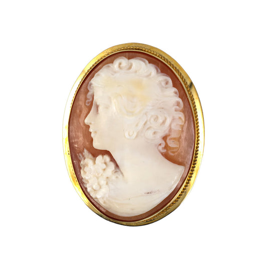 Estate Shell Cameo Pendant-Pin