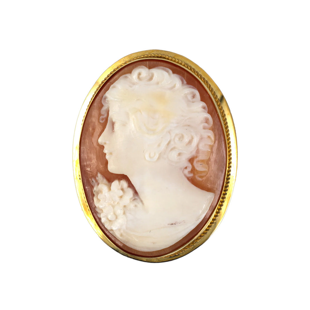 Estate Shell Cameo Pendant-Pin
