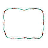 Art Deco Green/Black Onyx & Carnelian Bead Necklace
