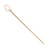 Victorian Baroque Pearl & Diamond Stick Pin