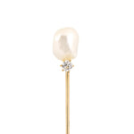 Estate Victorian Baroque Pearl & Diamond Stick Pin