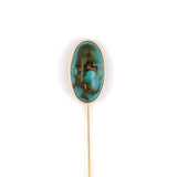 Estate Victorian Turquoise Elongated Oval Stick Pin