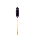 Estate Victorian Carrington & Co. Amethyst Elongated Oval Stick Pin