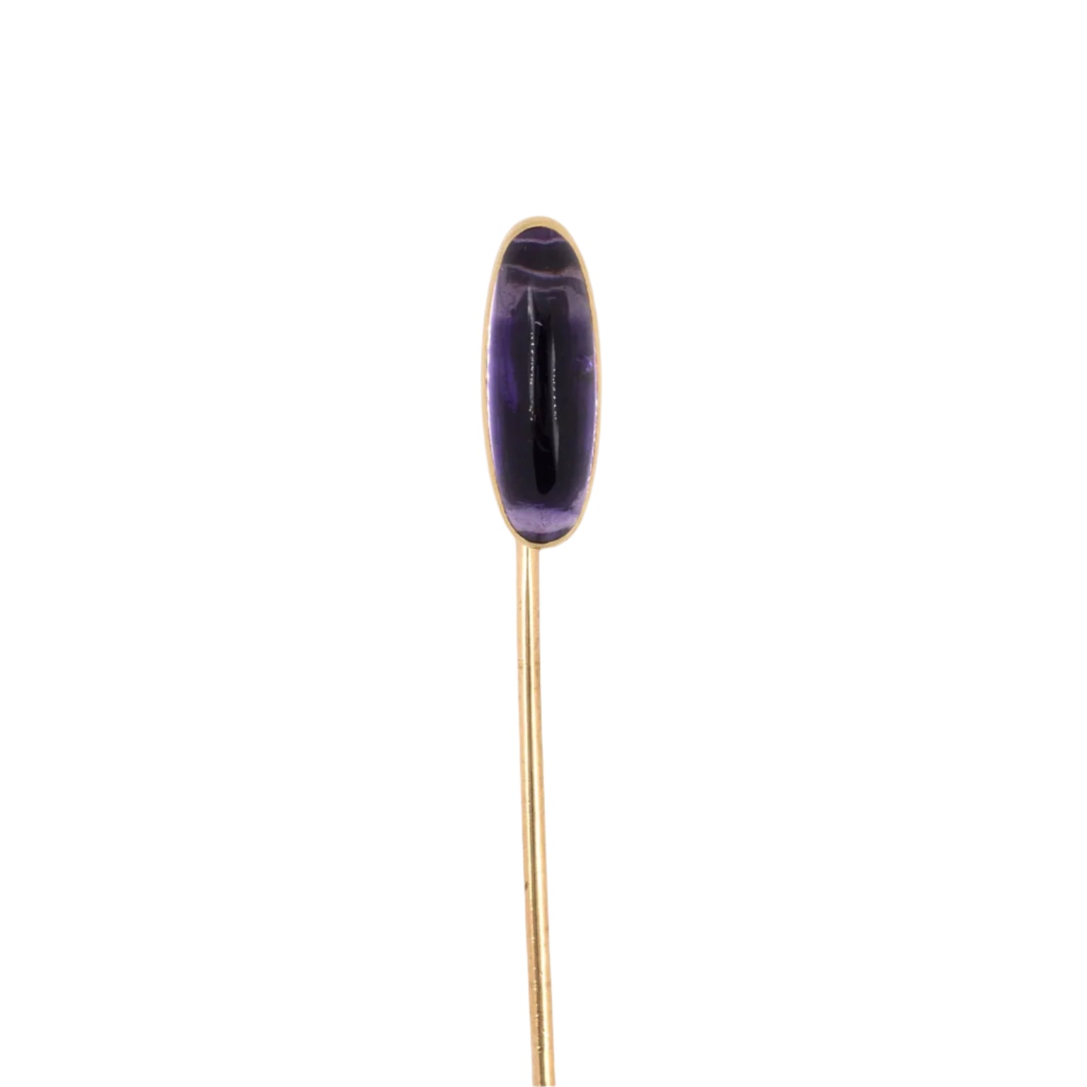 Estate Victorian Carrington & Co. Amethyst Elongated Oval Stick Pin