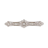 Estate Art Deco Chased Diamond Bar Pin