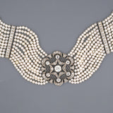 Art Deco Diamond & Pearl Choker