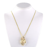 Opal Floral Leaf Swirl Pendant Necklace