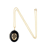 Estate Victorian Pearl & Enamel Locket Pendant Necklace