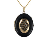 Victorian Pearl & Enamel Locket Pendant Necklace