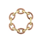 Estate Retro Rose & Yellow Gold Oval Link Bracelet