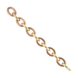 Retro Rose & Yellow Gold Oval Link Bracelet