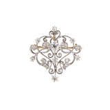 Edwardian Diamond Knife-Edge Scroll Pin Pendant