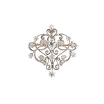 Estate Edwardian Diamond Knife-Edge Scroll Pin Pendant
