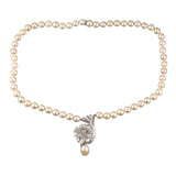 Akoya & Baroque South Sea Pearl Diamond Swirl Ribbon Necklace