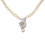 Estate Akoya & Baroque South Sea Pearl Diamond Swirl Ribbon Necklace