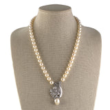 Akoya & Baroque South Sea Pearl Diamond Swirl Ribbon Necklace