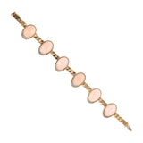 Estate Coral & Diamond Ornament Curb Link Bracelet