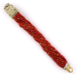 Coral Bead Chimera Torsade 18-Strand Bracelet