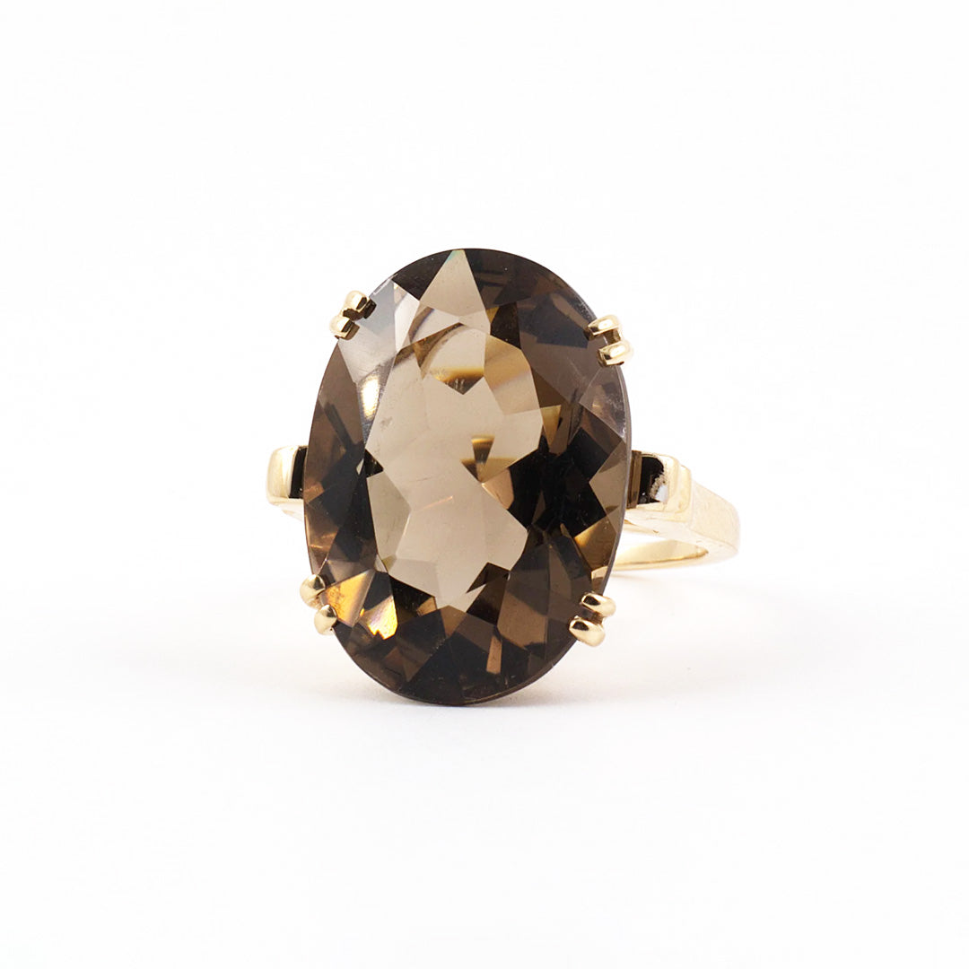 Estate Retro Smokey Quartz Ring