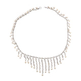 Italian Diamond & Pearl Festoon Necklace