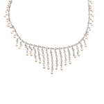 Estate Italian Diamond & Pearl Festoon Necklace