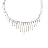 Estate Italian Diamond & Pearl Festoon Necklace