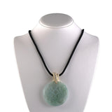 Jadeite Dragon & Phoenix Disc Pendant Necklace