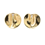 Estate Tiffany Creased Circle Kidney Bean Earrings