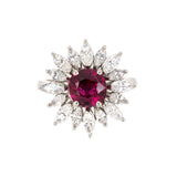 Albert Pujol Ruby & Diamond Sunburst Ring