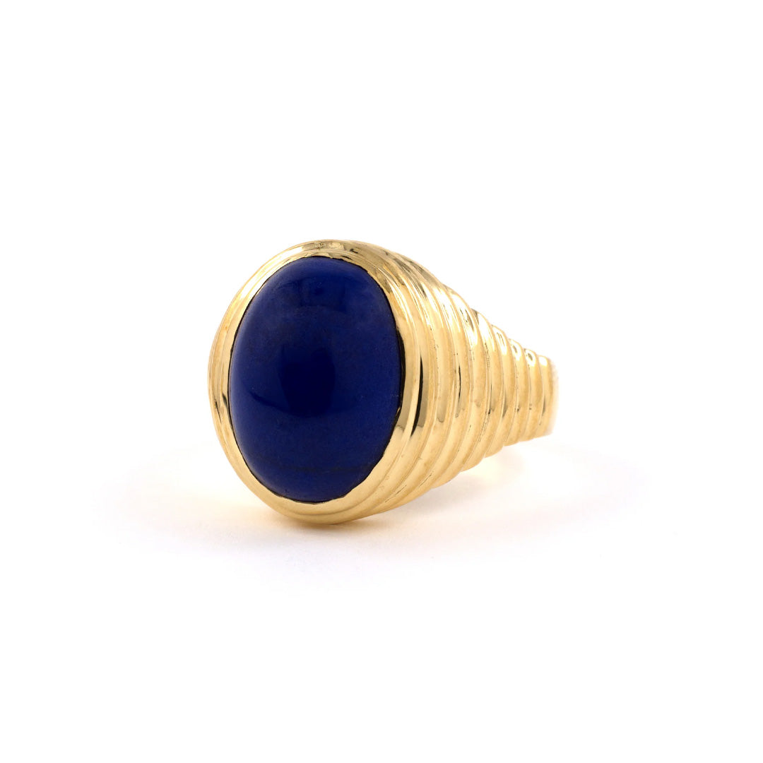 Estate Gump's Lapis Corrugated Gentleman's Ring