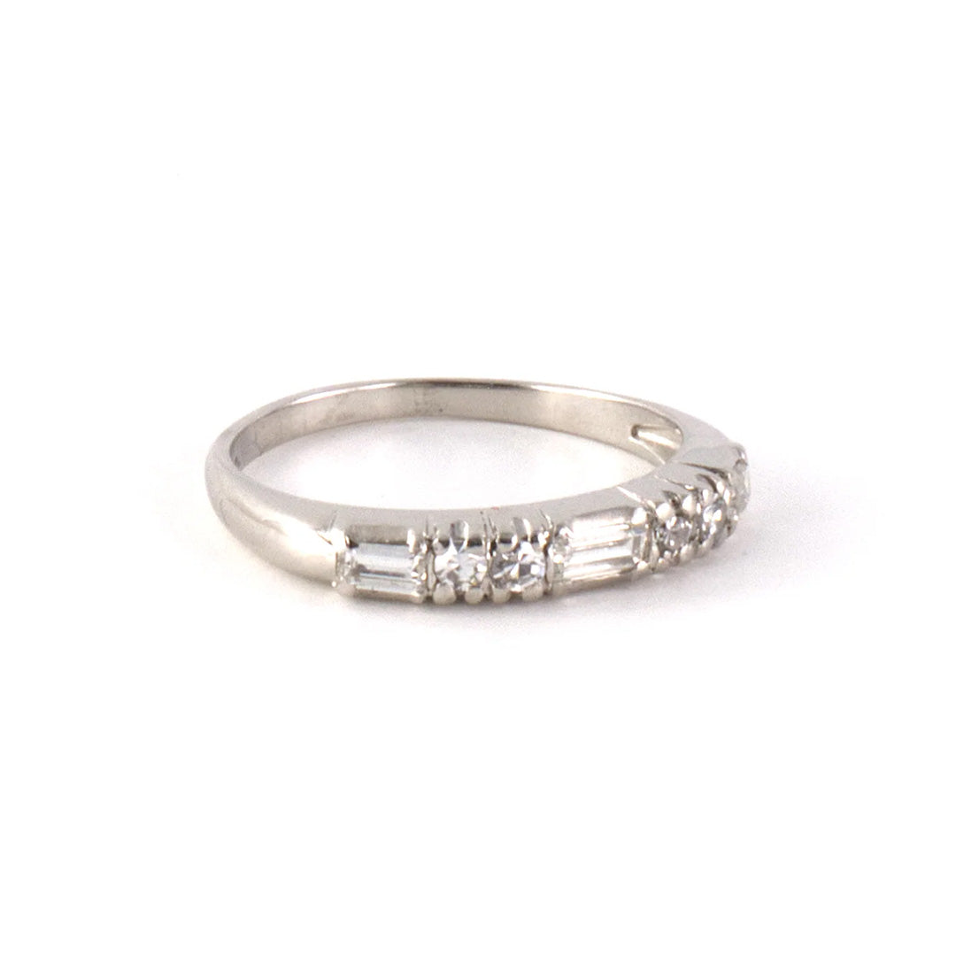 Estate Diamond Platinum Wedding Band