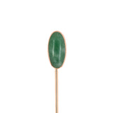 Estate Victorian Green Jadeite Oval Stick Pin