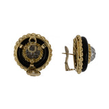 Van Cleef & Arpels Diamond & Onyx Tiered Domed Earrings