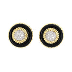 Estate Van Cleef & Arpels Diamond & Onyx Tiered Domed Earrings