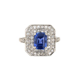 Art Deco Sapphire & Diamond Tiered Square Ring